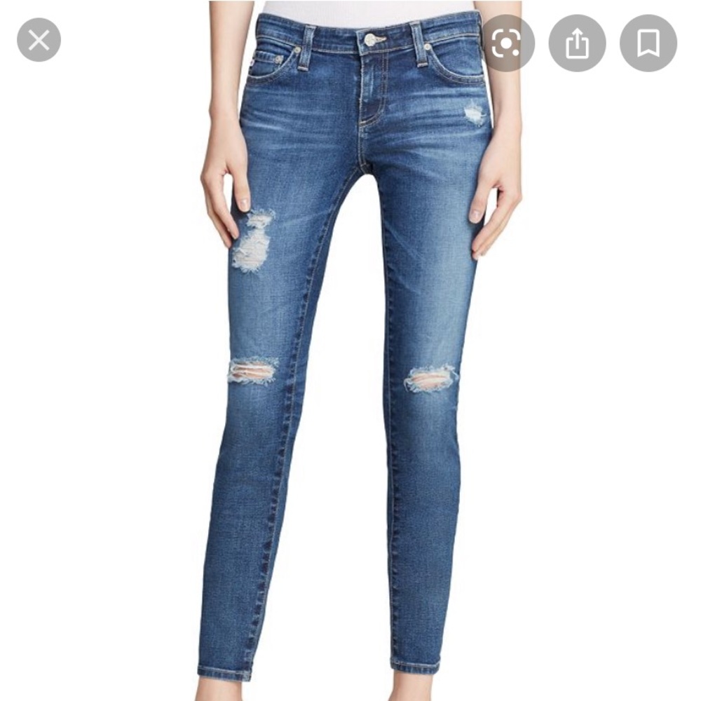 AG ultra skinny distressed leggings jeans
